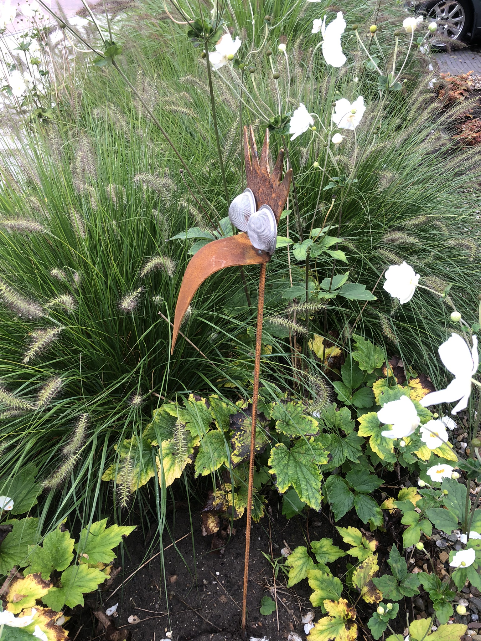 Cortenstaal tuin/ terras prikker Uil - Afbeelding 3