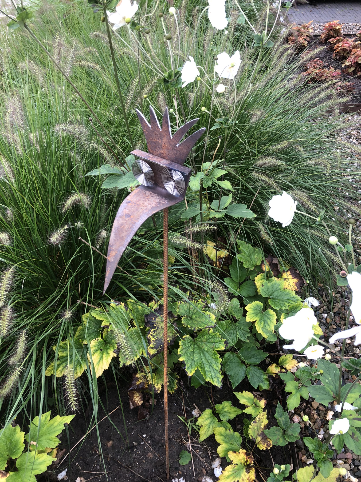 Cortenstaal tuin/ terras prikker Vogel - Afbeelding 3